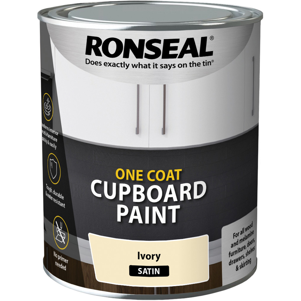Ronseal One Coat Ivory Satin Cupboard Paint 750ml Image 2