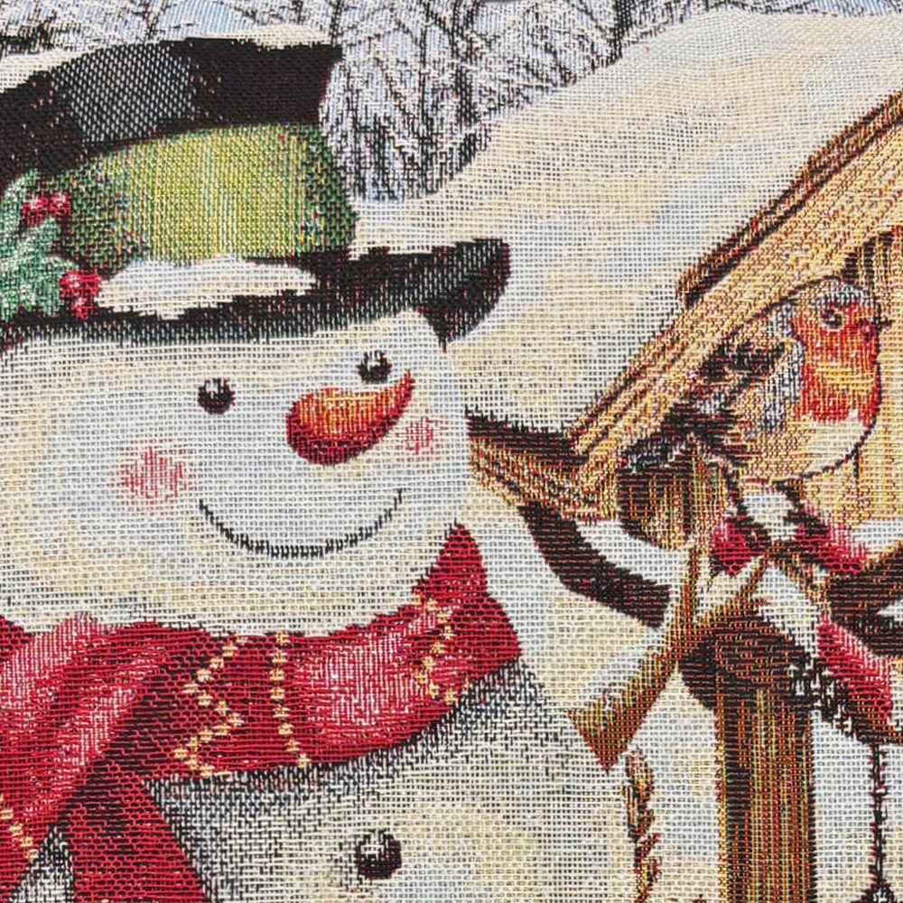 Snowman Tapestry Cushion Image 3