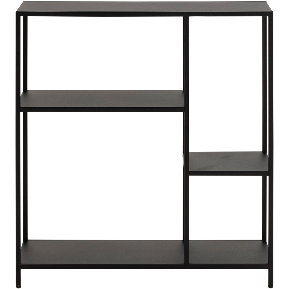 Furniture To Go Newcastle Matt Black 3 Shelf Asymmetrical Bookcase Image 2
