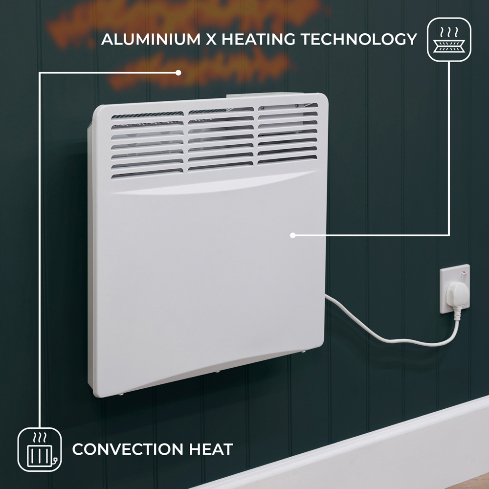 Adam Amba White Electric Radiator 1000W | Wilko