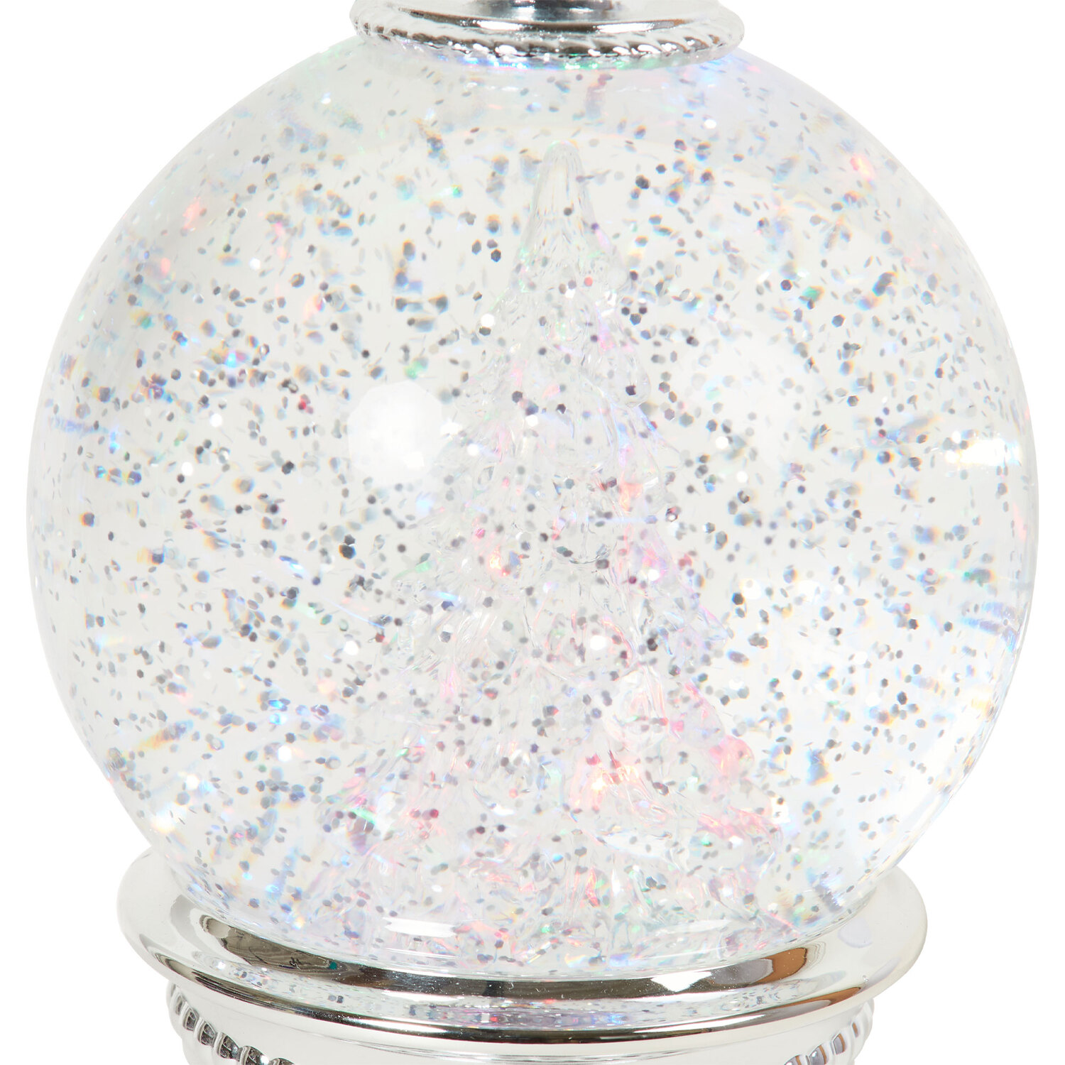Christmas Silver Tree LED Globe - Silver Image 4