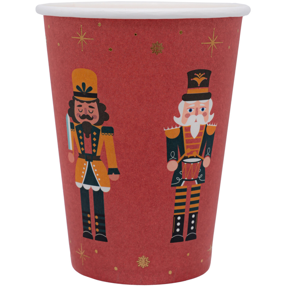 Pack of 8 Nutcracker Paper Cups  - Red Image 2
