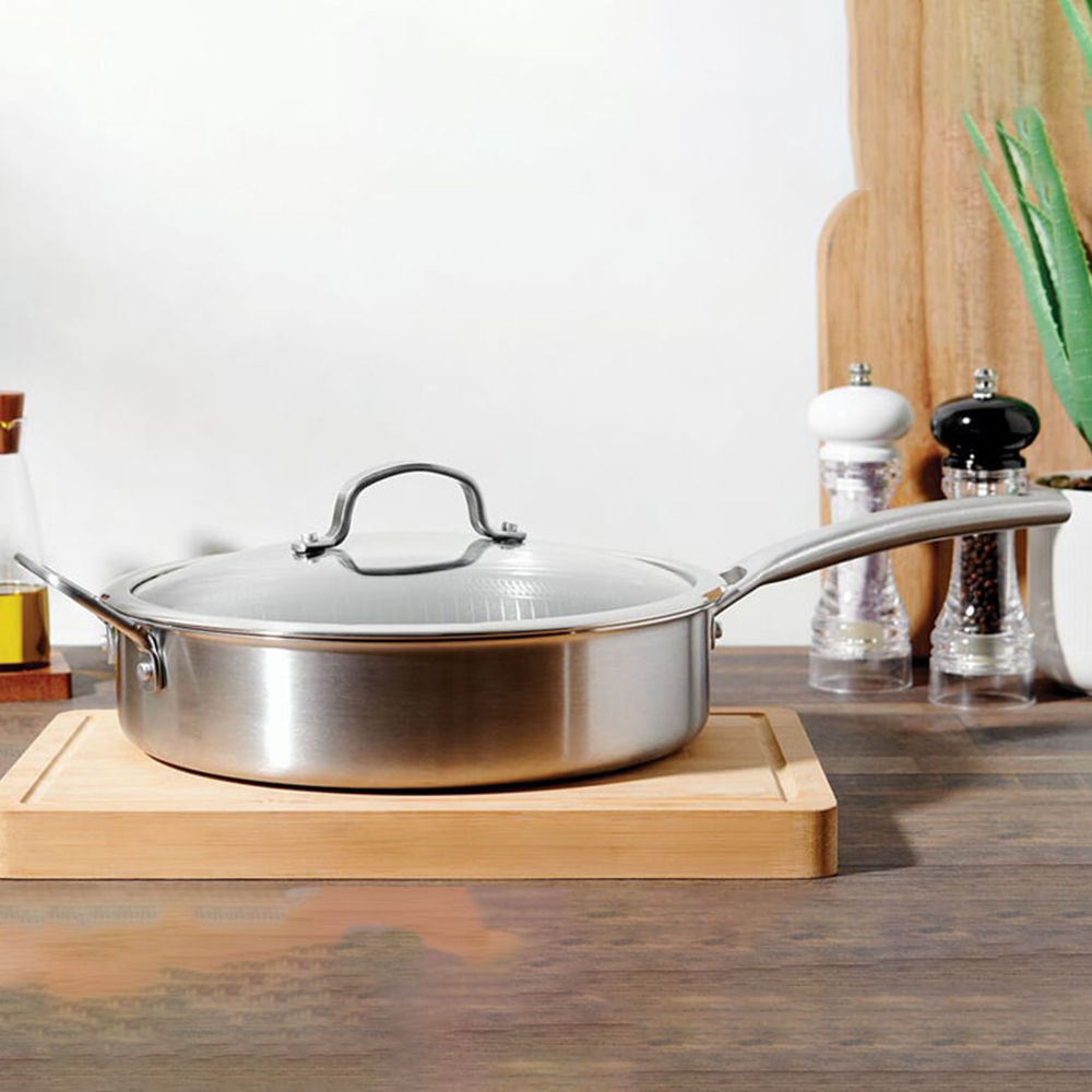 Kitchen Master Hex Stainless Steel Saute Pan - Silver Image 2