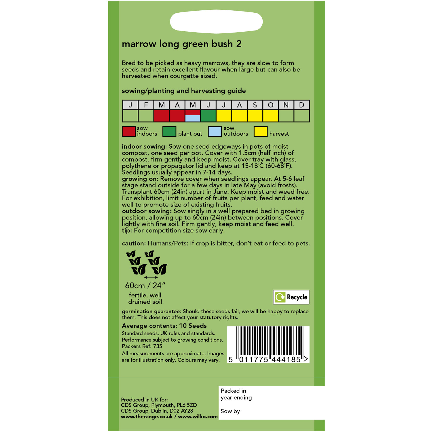 Marrow Long Green Bush Seeds Image 2