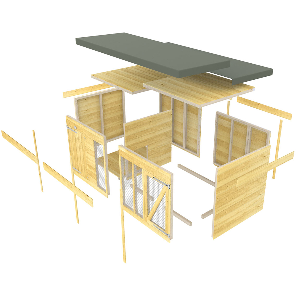 DIY Sheds 6 x 4ft Pressure Treated Tongue and Groove Timber Dog Kennel and Run Image 3