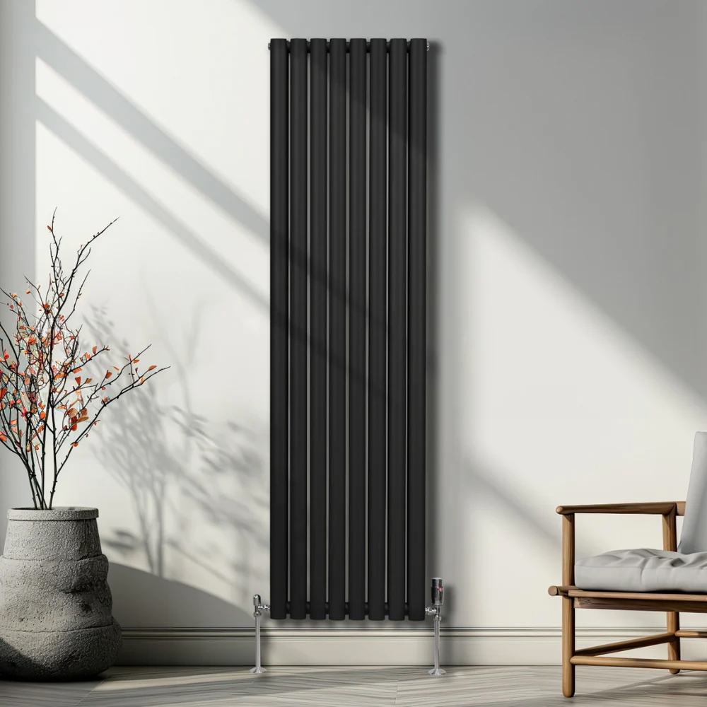 Monster Shop 6421BTU Black Oval Column Radiator and Valves 1800 x 480mm Image 5