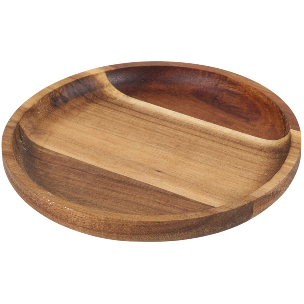 Acacia Wood Serving Platter Natural Round Image 2