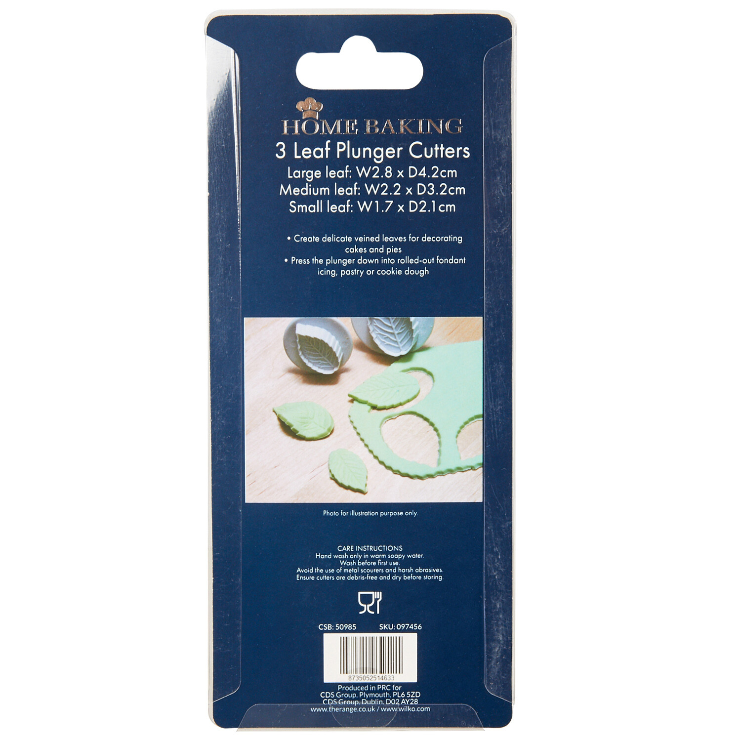 Set of 3 Leaf Shape Cutters - White Image 2