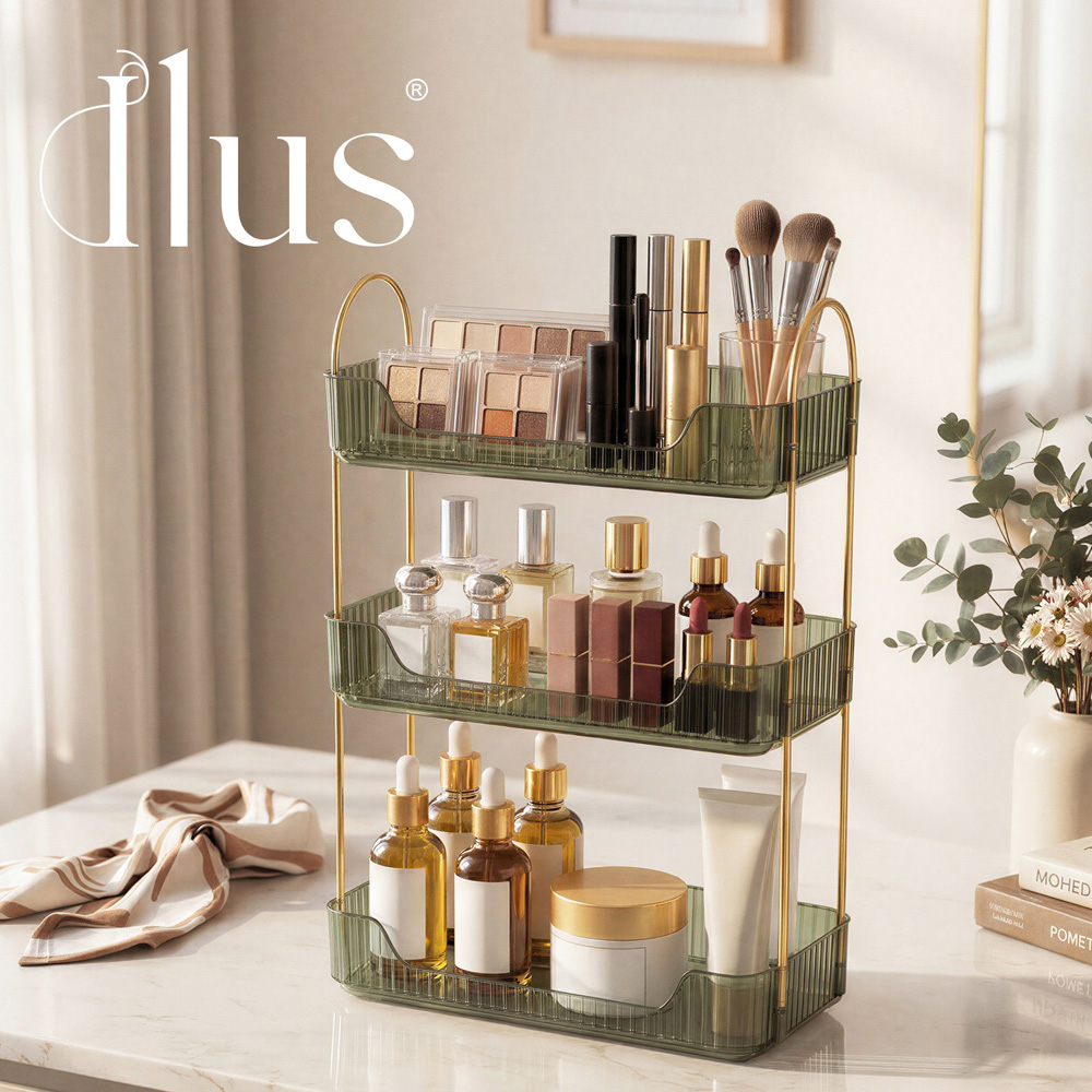 ilus Green 3 Shelf Makeup Organiser Rack Image 8