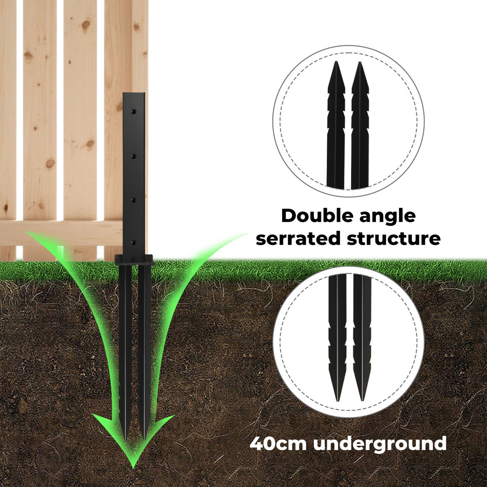 Traderight HW0299-UK Heavy Duty Metal Fence Post Ground Spike 2 Pack Image 6