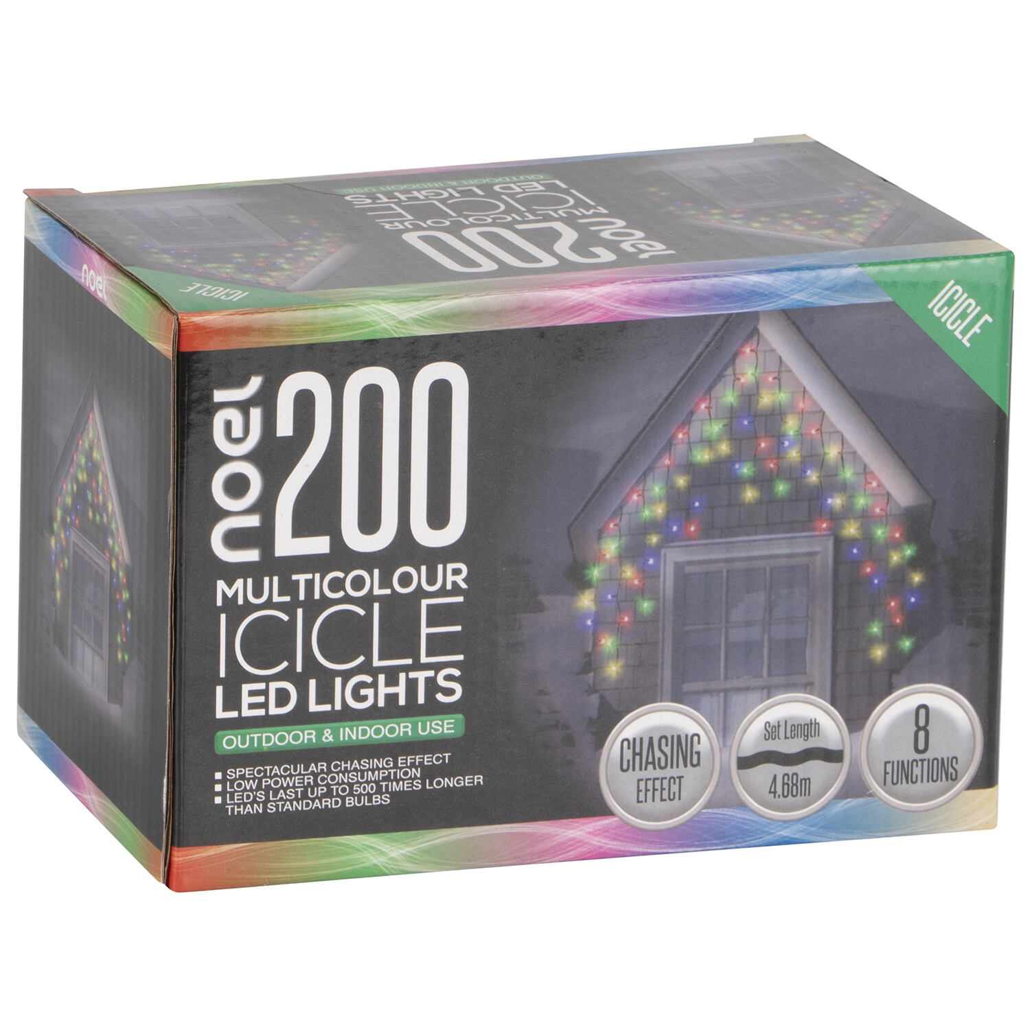 noel LED Icicle Lights - Multicolour / 200 Image 2