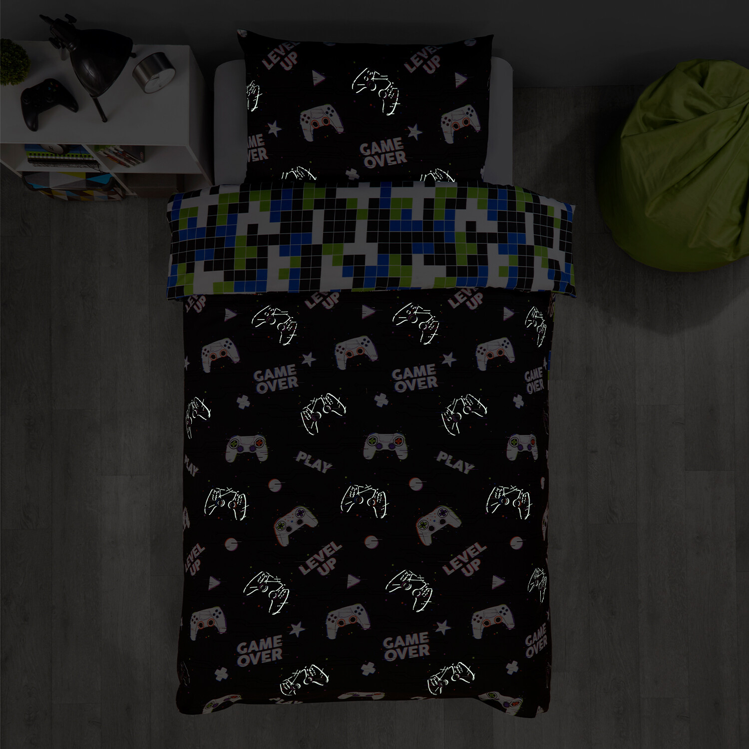 Gamer Duvet Set - Black Image 6
