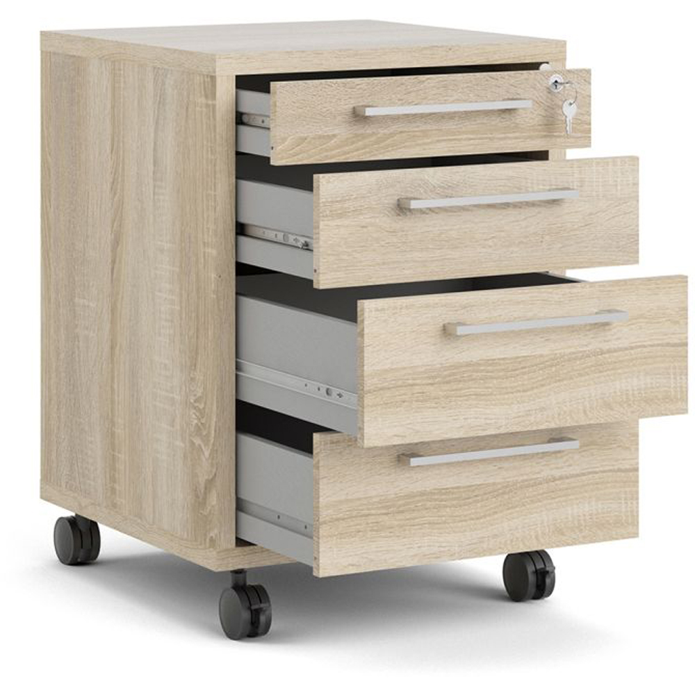 Furniture To Go Prima Oak 4 Drawer Mobile Cabinet Image 4