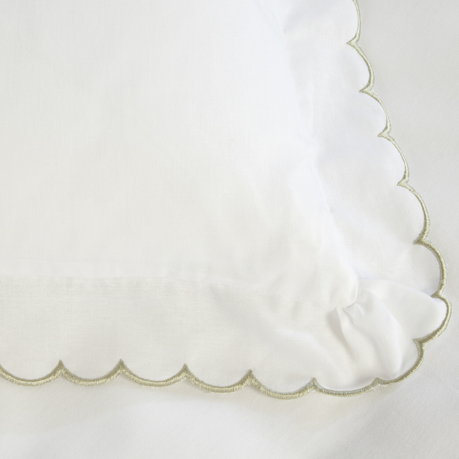 Scallop Edge Duvet Set Green Superking Image 2