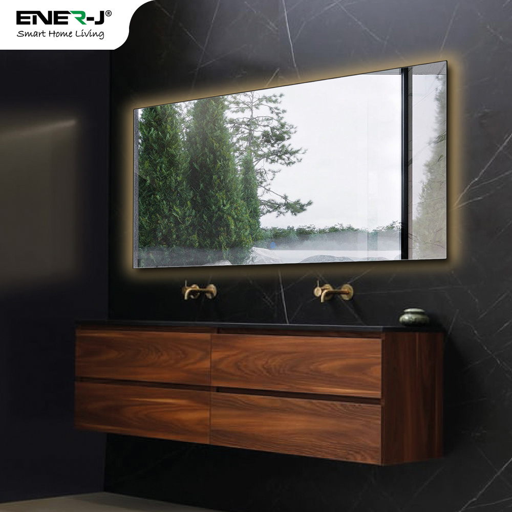 Ener-j Modern Wall Mirror Infrared Heater with CCT and Dimming LED Light 450W IP54 Image 5