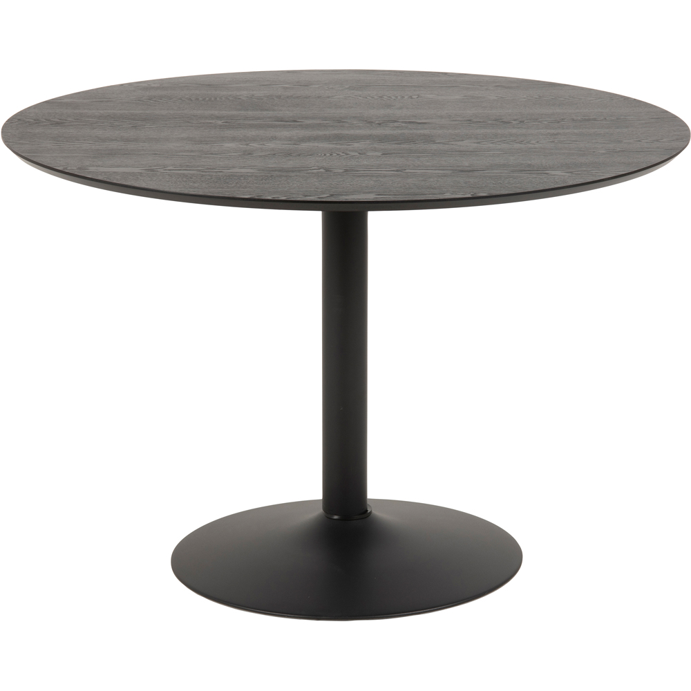 Furniture To Go Ibiza 4 Seater Round Dining Table with Black Ash Top and Matt Black Base Image 2