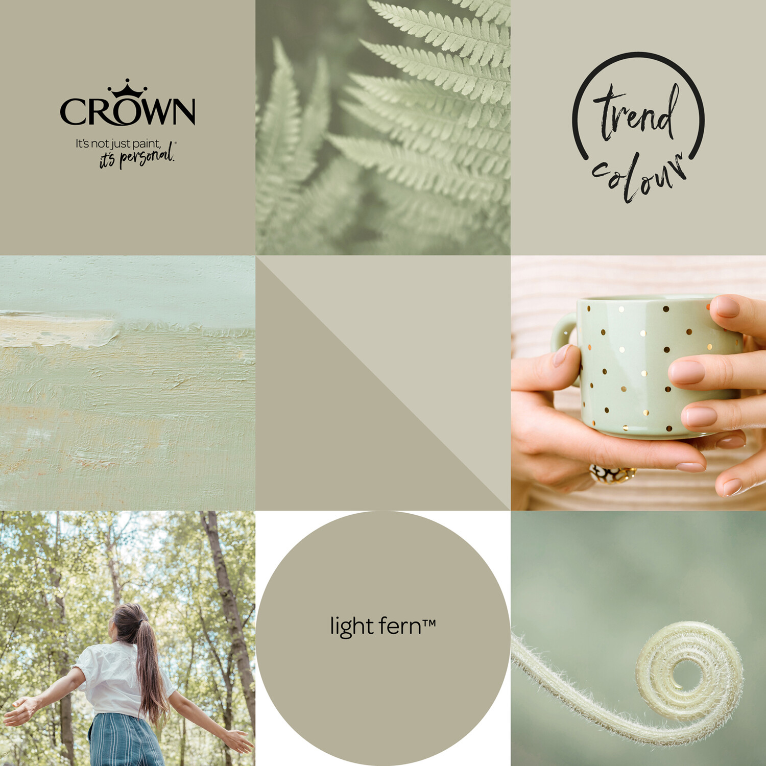 Crown Walls and Ceilings Light Fern Matt Emulsion Paint 5L Image 6