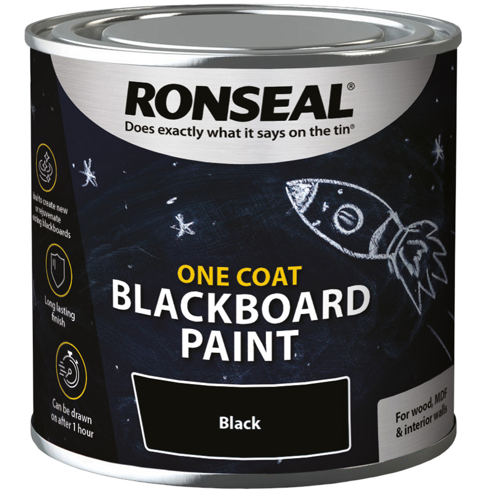 Ronseal One Coat Black Blackboard Paint 250ml Image 2