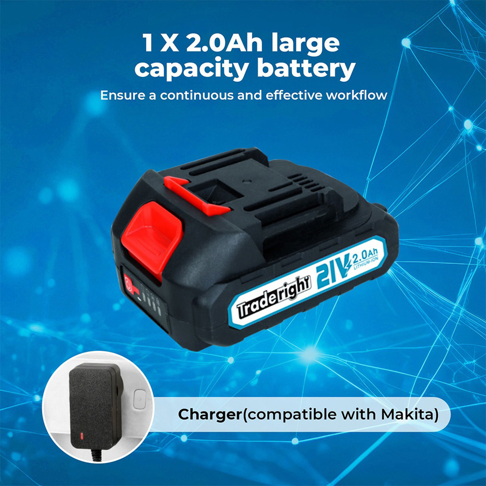 Traderight HW0262 Cordless Combi Drill Driver with Battery 21V Image 8