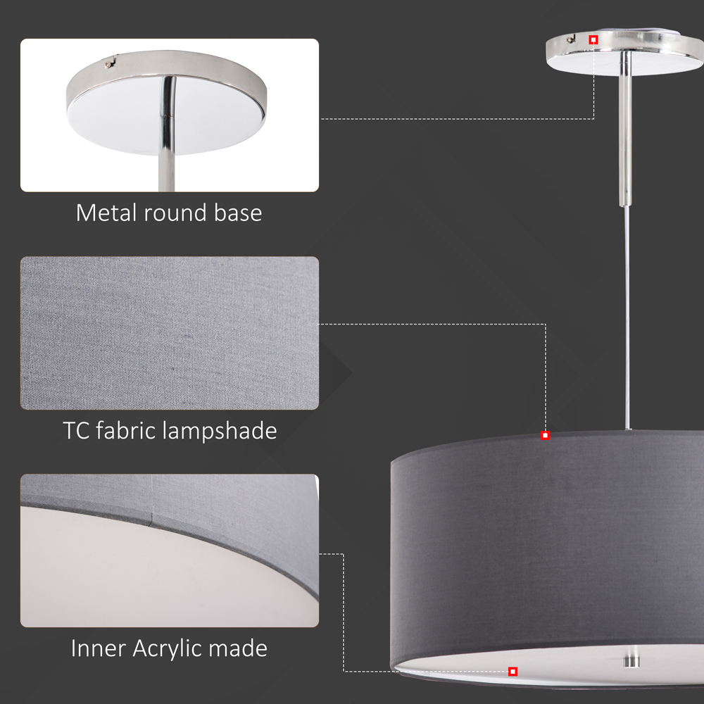 HOMCOM LED Chandelier with Metal Base Three Lighting Modes for Home Office Image 3