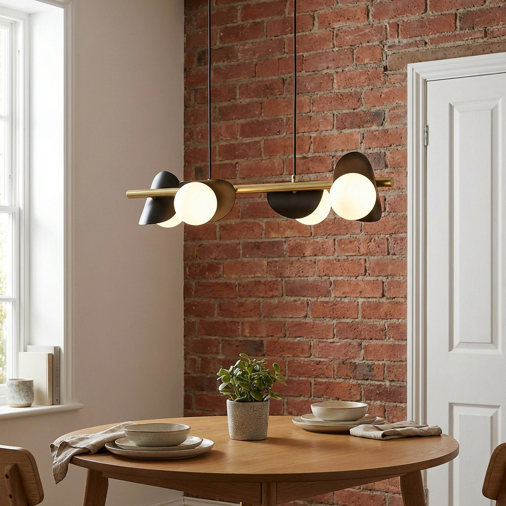 Callisto 4 Light Ceiling Fitting Light - Black and Gold Image 7