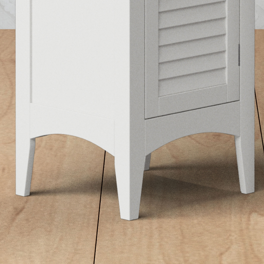 Teamson Home Glancy 2 Door White Wooden Tall Tower Storage Cabinet Image 4