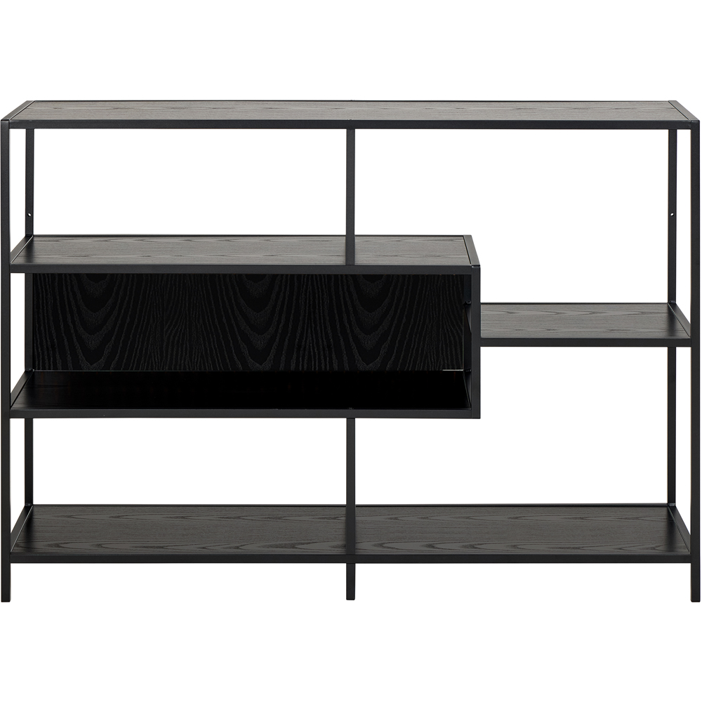 Furniture To Go Seaford Black Ash 4 Shelf Wide Bookcase Image 4