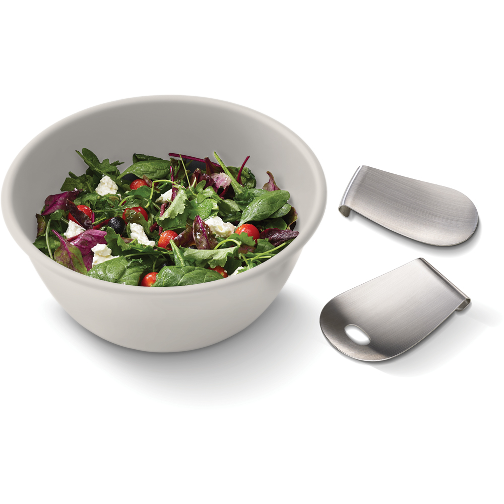 Joseph Joseph Uno Stone Stainless Steel Salad Bowl and Server Set 30cm Image 4