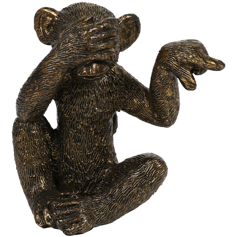 Set of 3 Monkey Ornaments - Brass Image 3