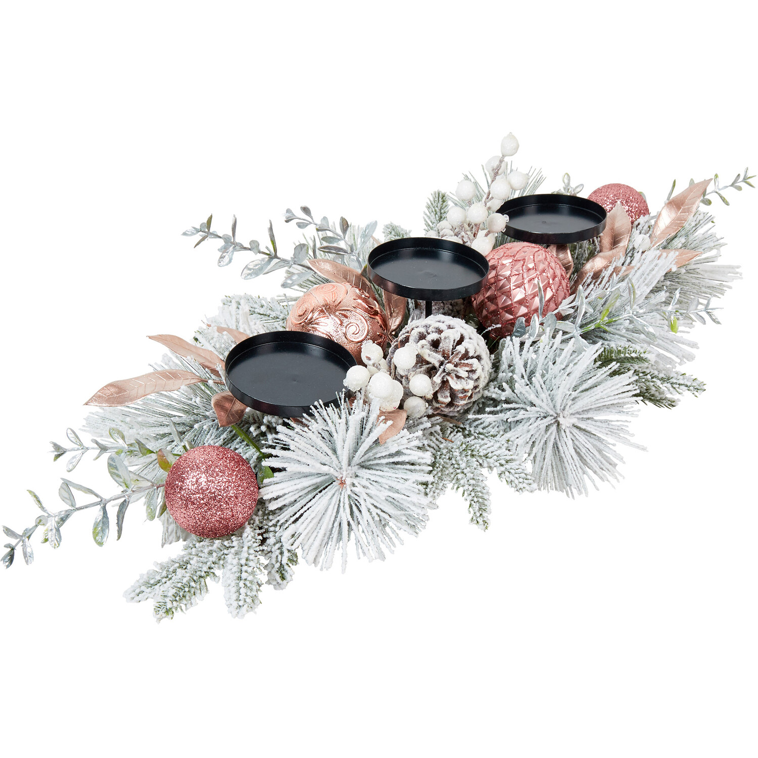 Frosted Dusky Rose Bauble Candle Holder - Dusky Rose Image 3