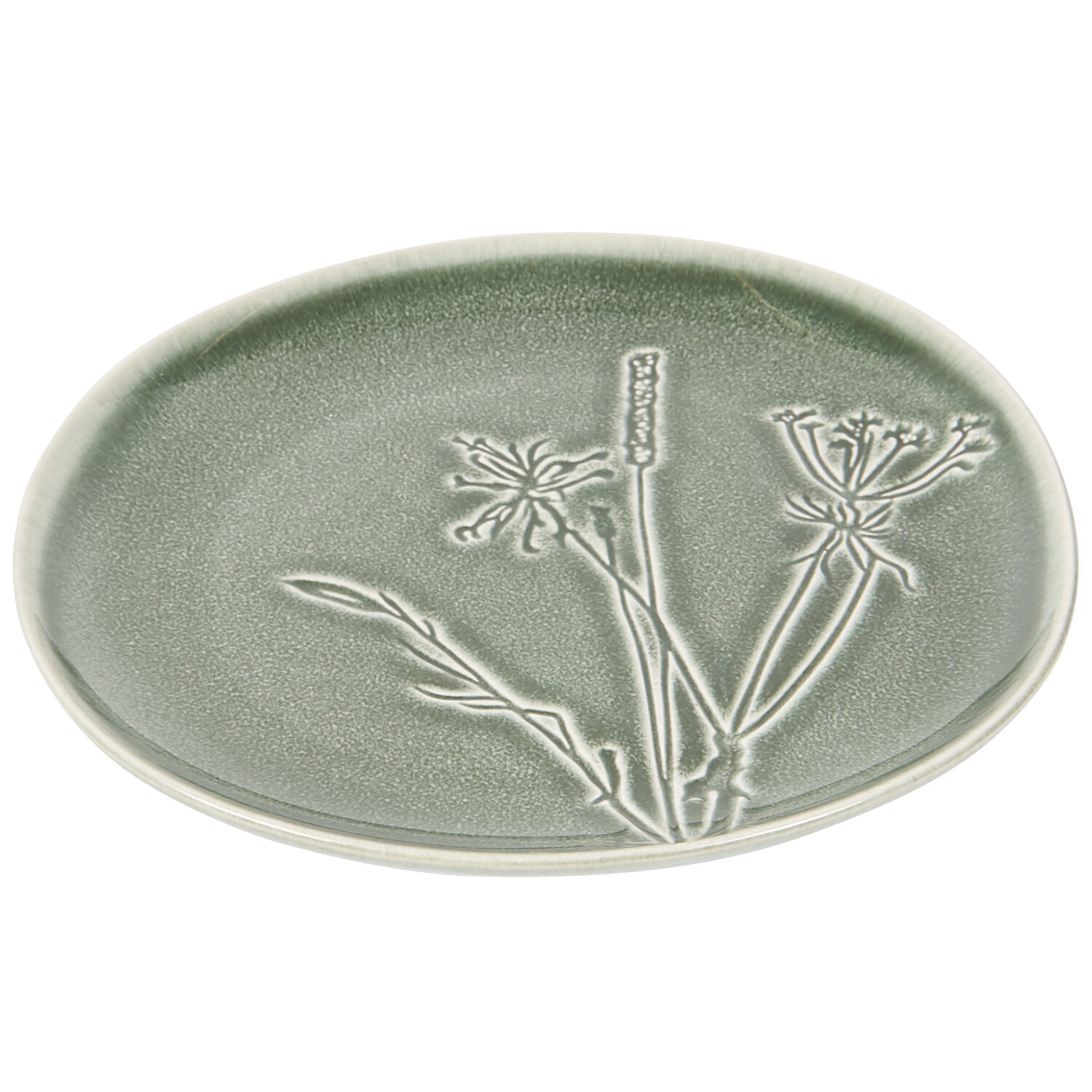 Sage Embossed Decal Plate - Green / Dinner Plate Image 4