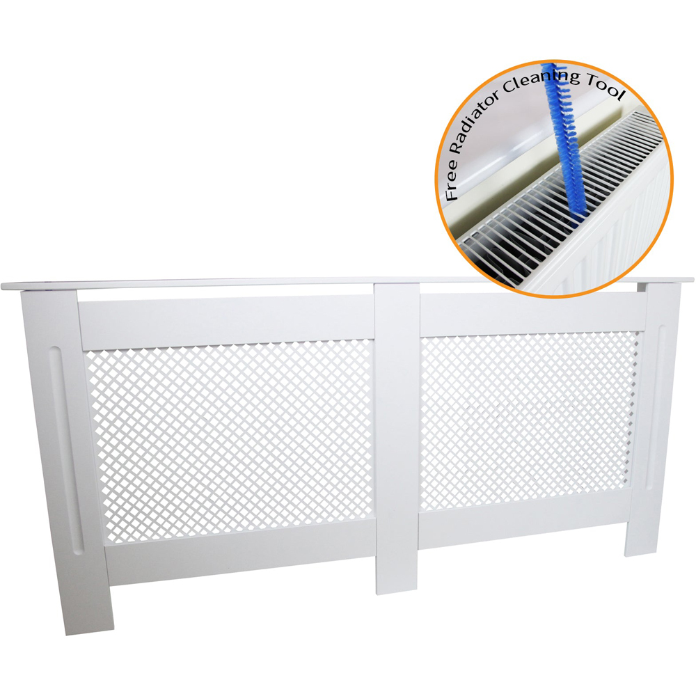MonsterShop White Trellised Grill MDF Radiator Cover 820 x 1720mm Image 4