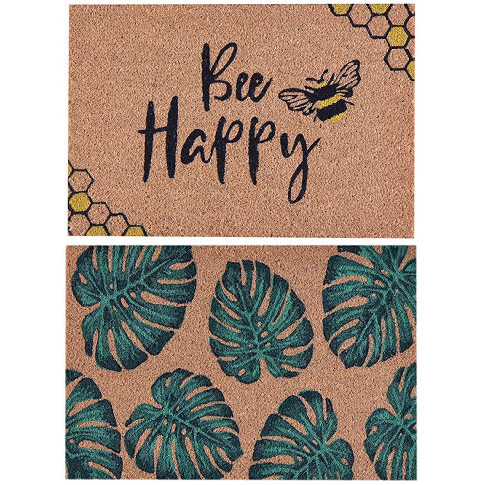 Single Botanical or Bee PVC Backed Doormat in Assorted styles Image 3