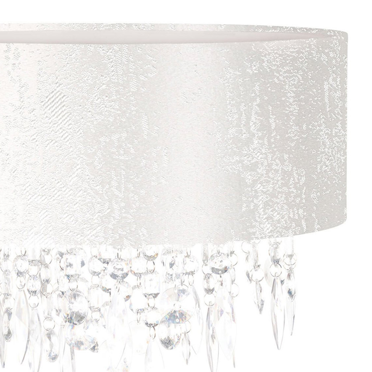 White Distressed Shade and Droplets Ceiling Light Image 5