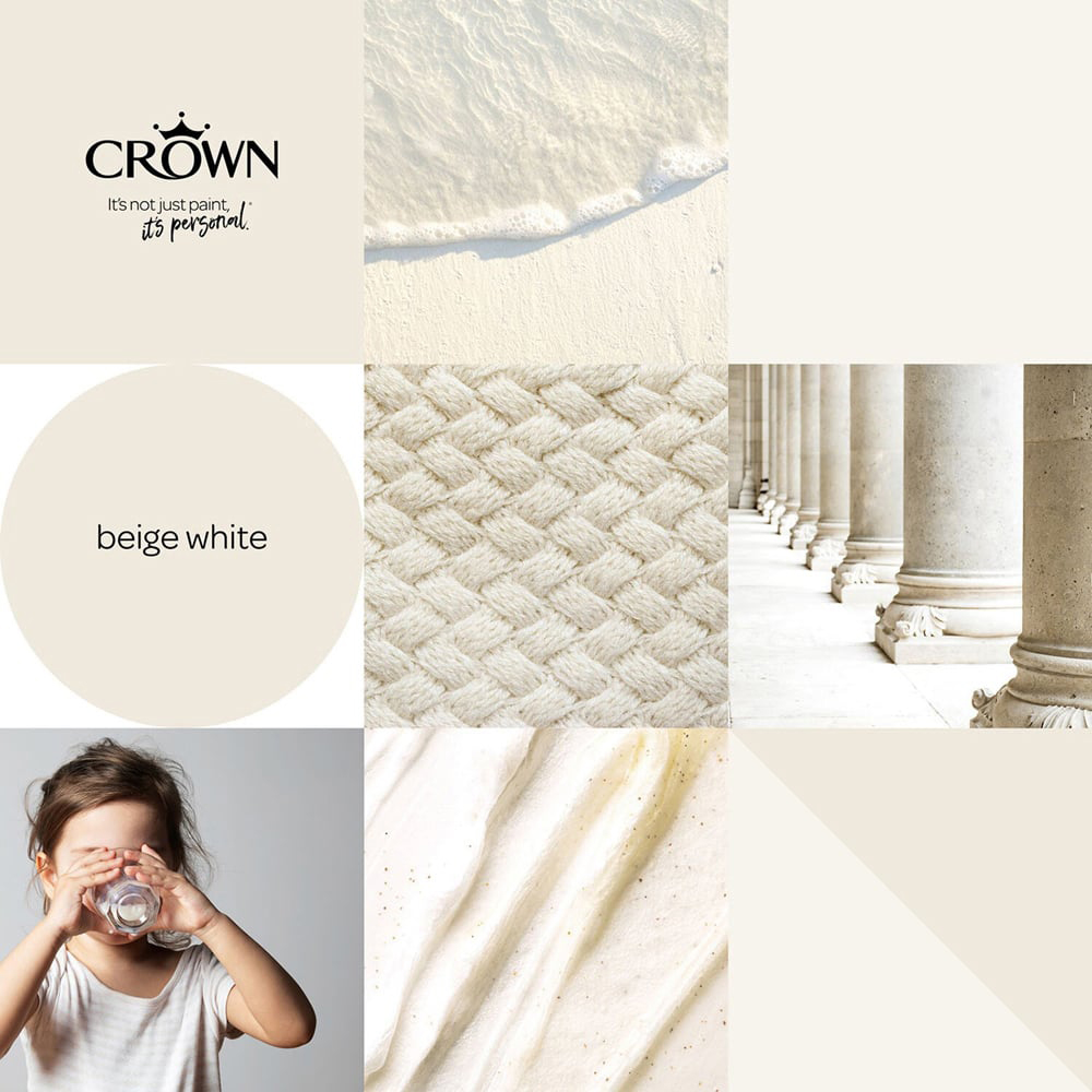 Crown Matt Emulsion Paint 5L - Beige White Image 6