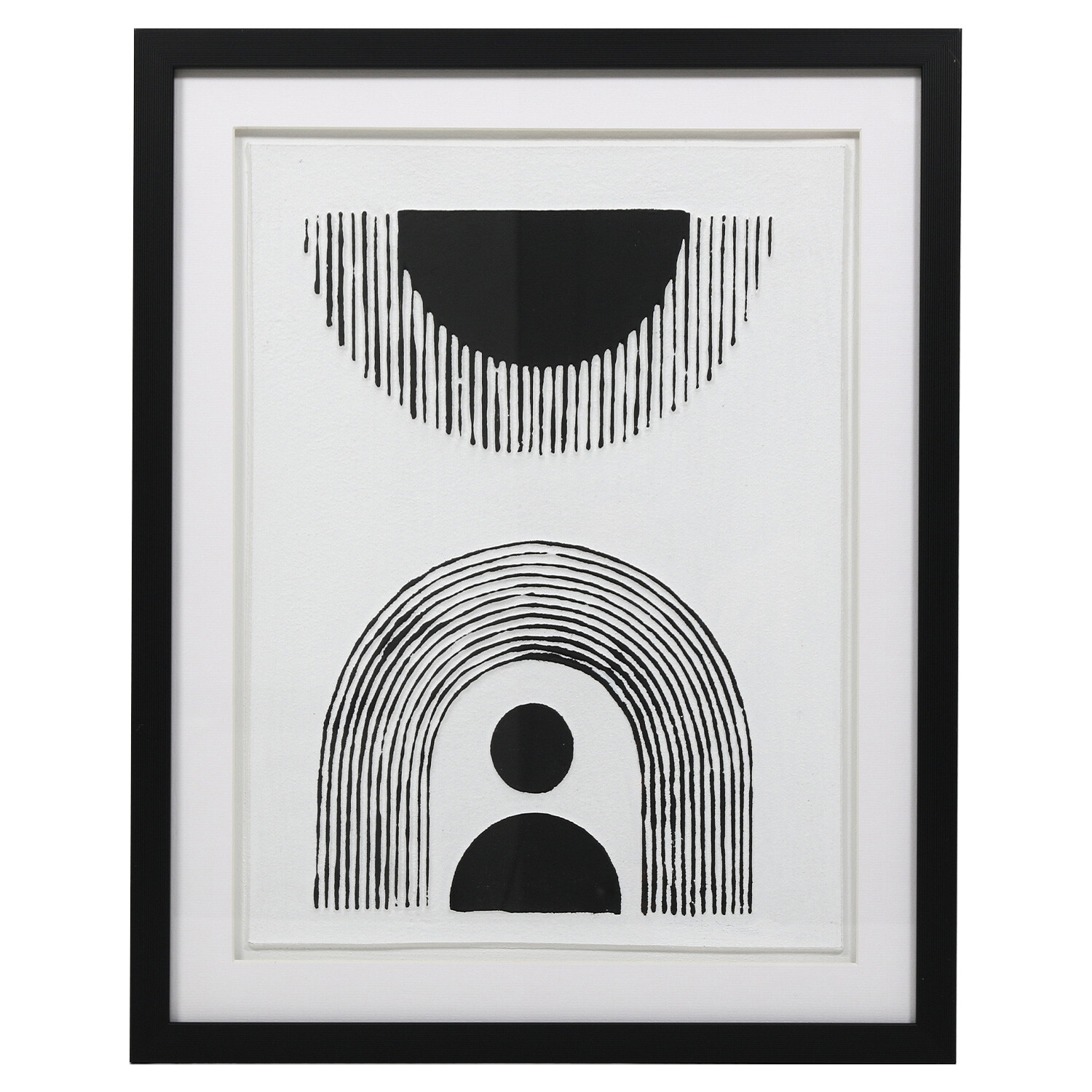 Single Black and White Abstract Painting 50 x 40cm in Assorted styles Image 2