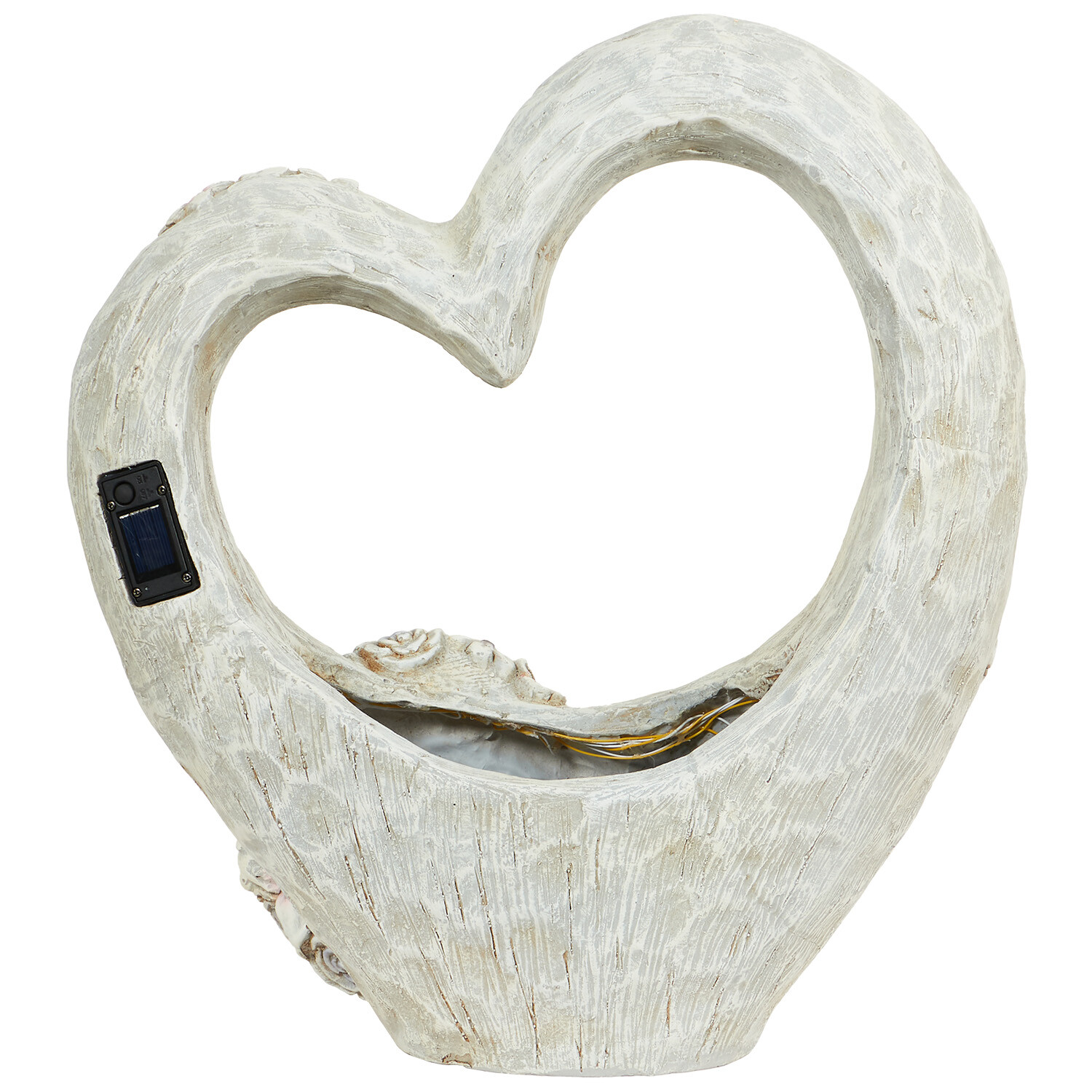 Solar Double Floral Heart Planter Image 3