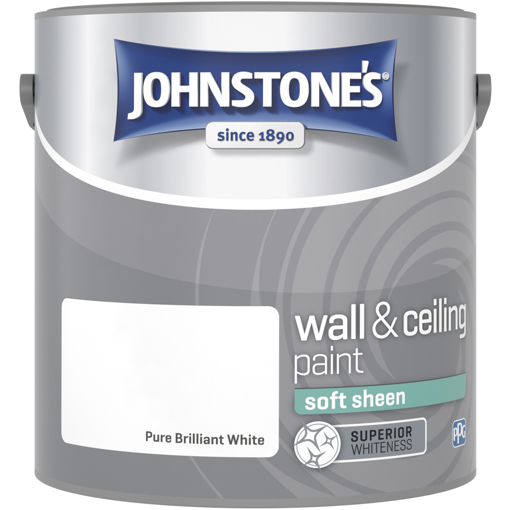 Johnstone's Brilliant White Vinyl Soft Sheen Emulsion Paint 2.5L Image 2
