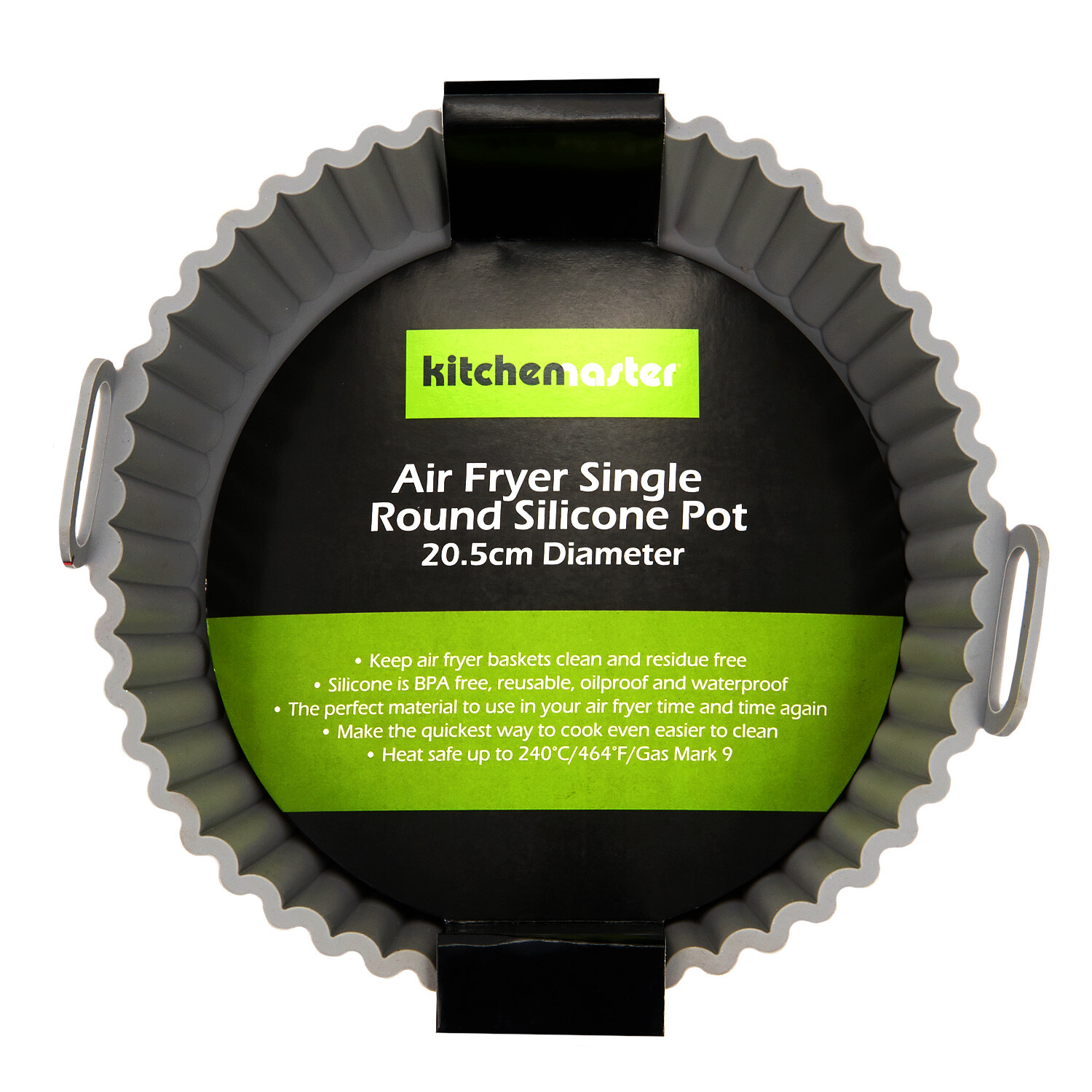 Air Fryer Single Round Silicone Pot - Grey Image 2