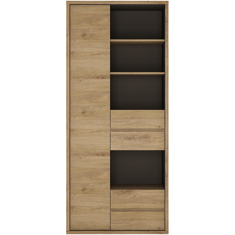 Furniture To Go Shetland Oak Single Door 4 Drawer 4 Shelf Bookcase Image 2