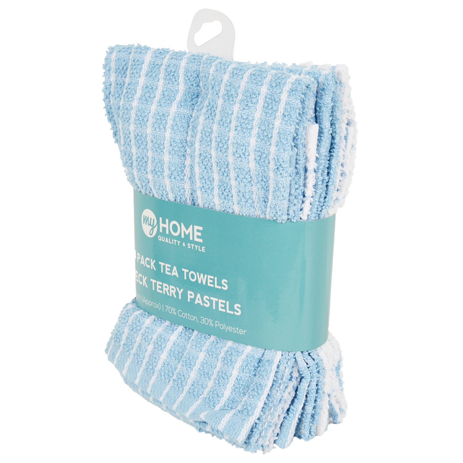 Pack of 4 Check Terry Tea Towel Pastels - Pastel Image 11