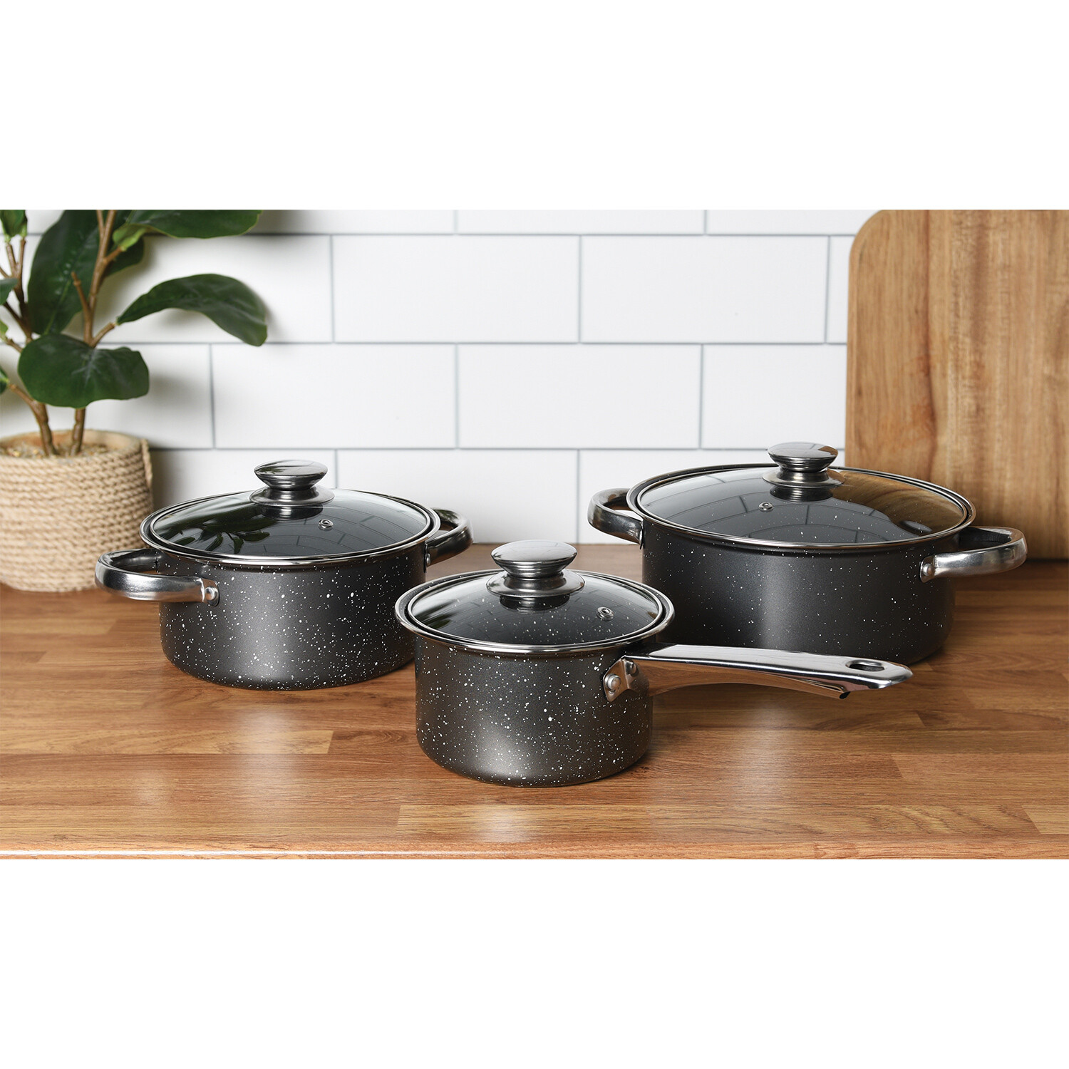6 Piece Cookware Set Dark Grey - Grey Image 2