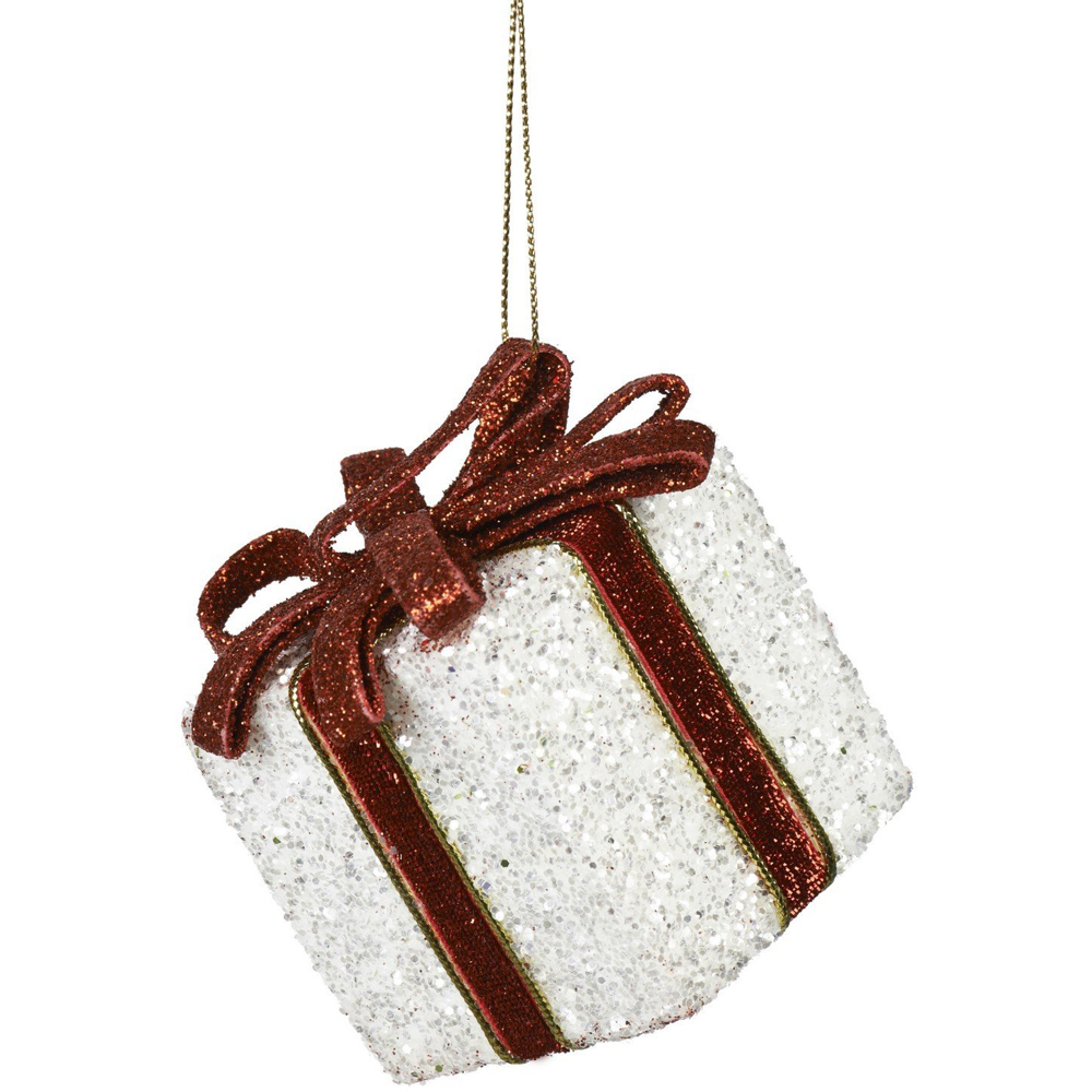 Single Royal Emerald Christmas Present Bauble in Assorted styles Image 3