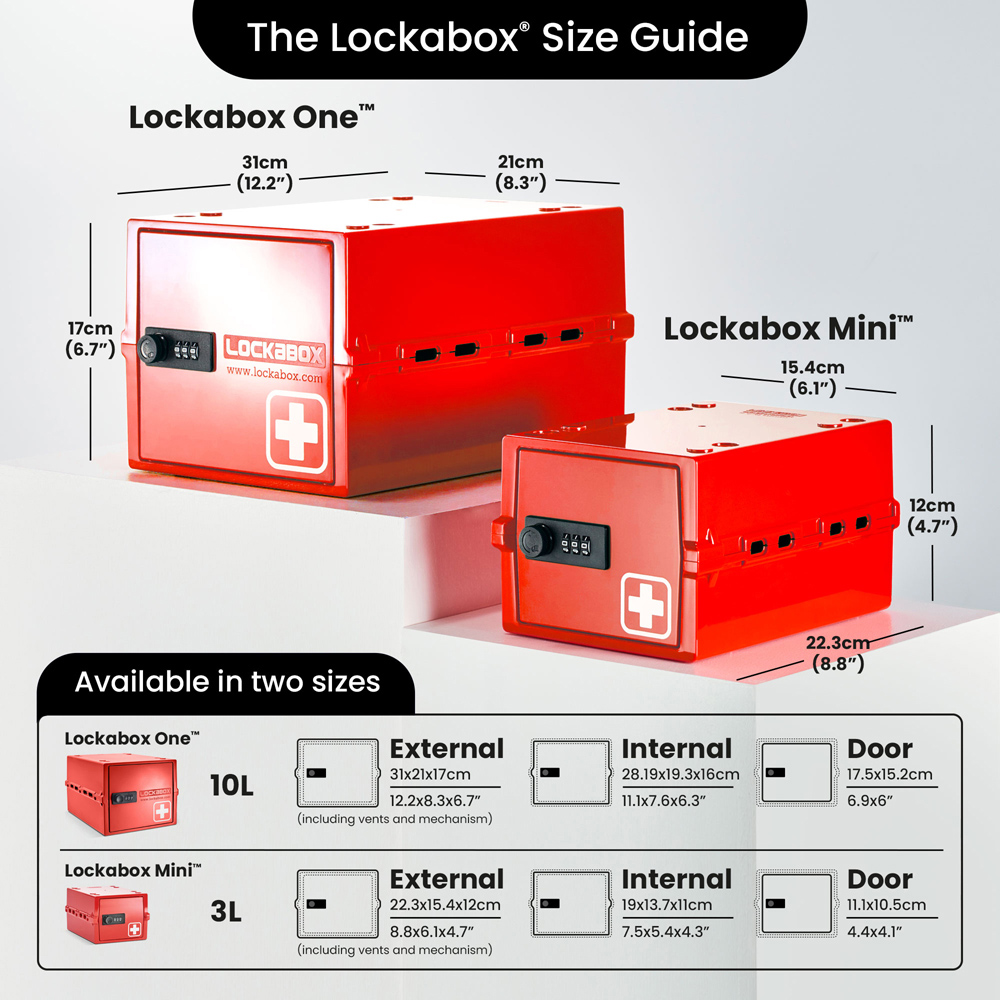 Lockabox One 10L Medi Red Lockable Safe Box Image 7