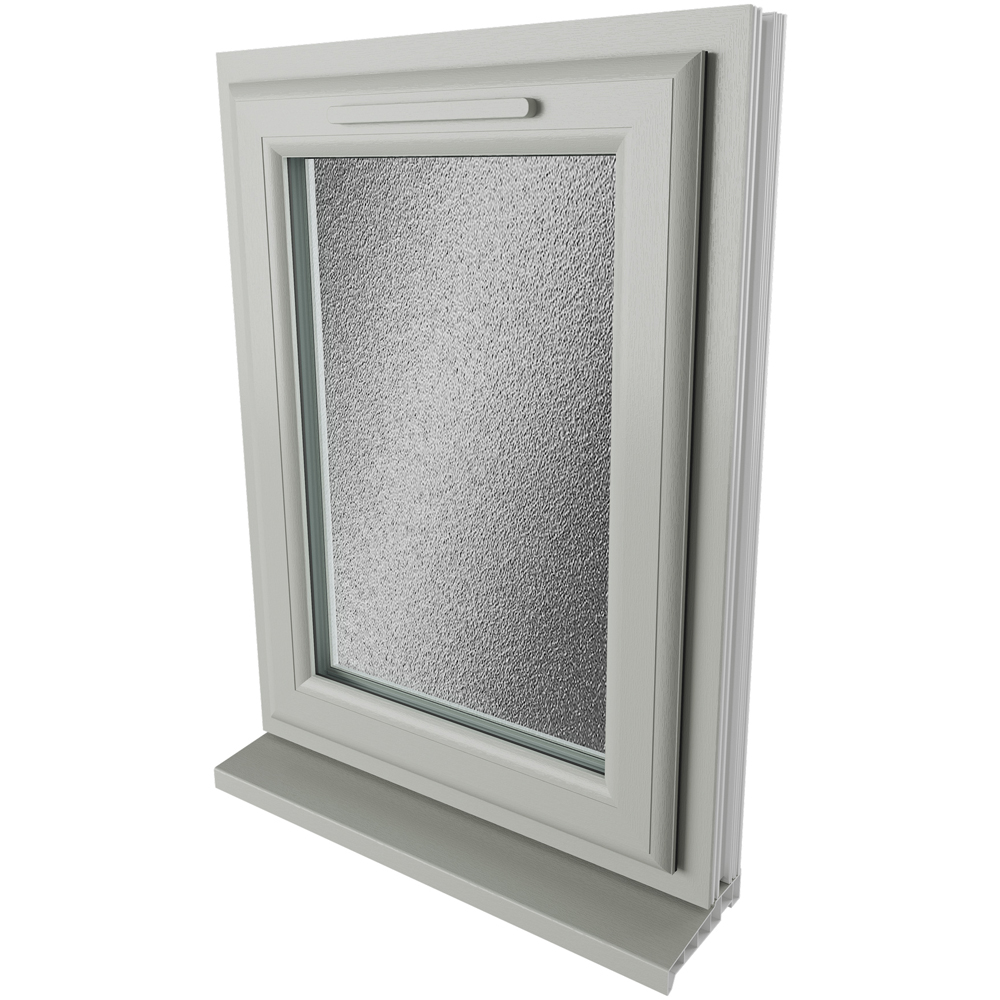 Crystal Agate and White RH Side Hung Obscure Double Glazed Window 610 x 965mm Image 4