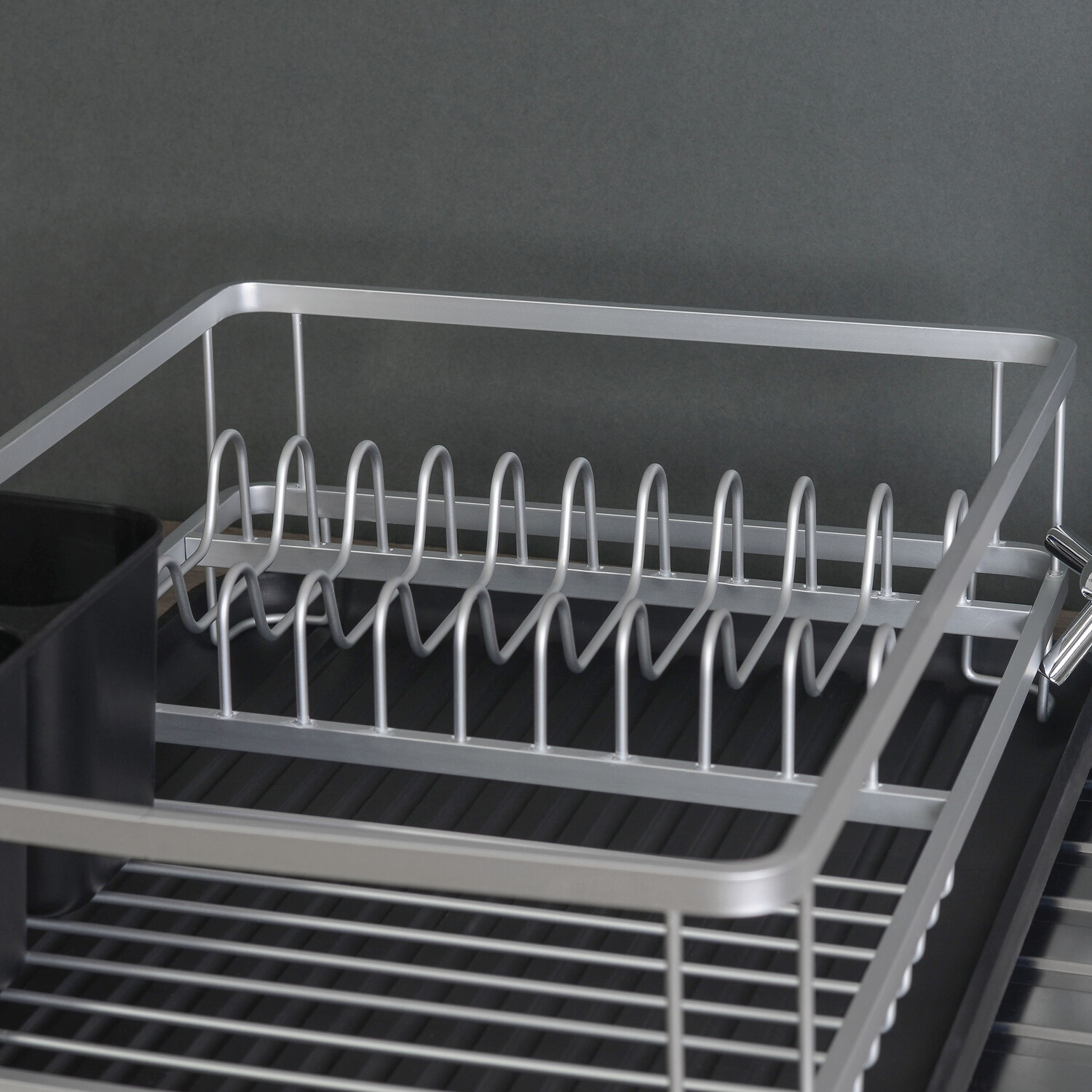 Aluminium Black Dish Drainer - Aluminium Image 3