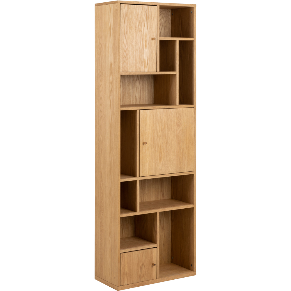 Furniture To Go Rangoon Oak 3 Door 9 Shelf Bookcase Image 8