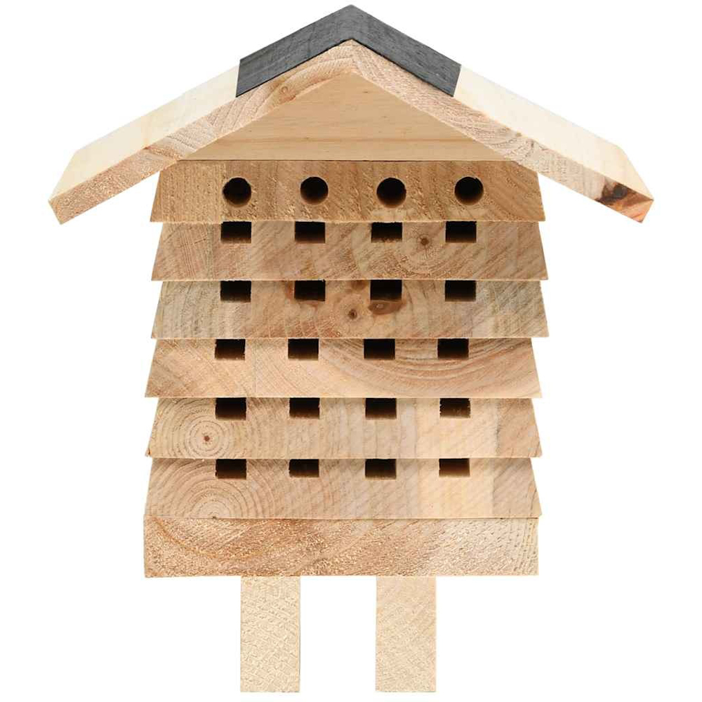 Walplus Solid Firwood Bee Hotel 22 x 20cm Image 2