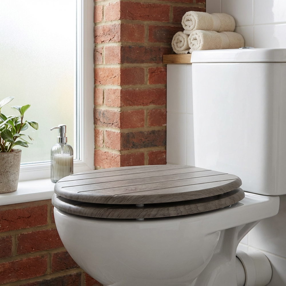 Willow Grey Oak Effect Toilet Seat Image 7