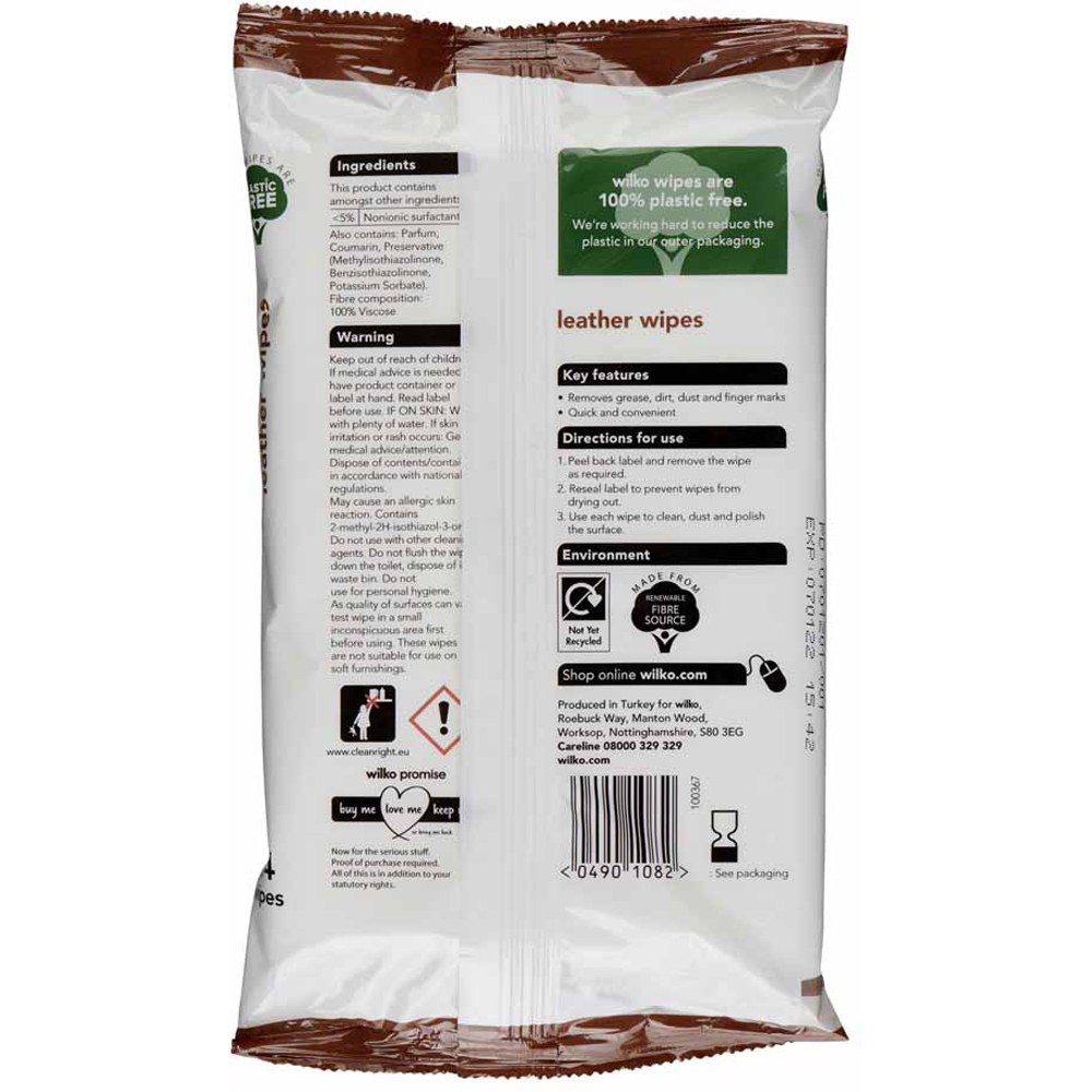 Wilko Plastic Free Leather Wipes 24pk Image 2
